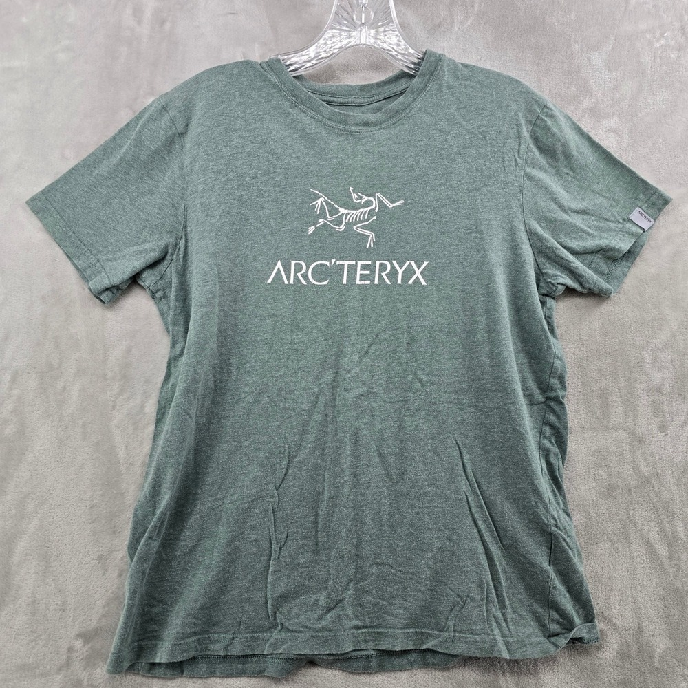 Arc'teryx Women Small T-Shirt Green Short Sleeve Logo Graphic Crew Neck